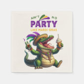 Happy Mardi Gras Alligator Serviette (Vorderseite)
