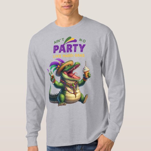 Happy Mardi Gras Alligator T-Shirt (Vorderseite)