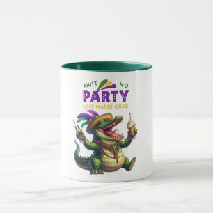 Happy Mardi Gras Alligator Tasse