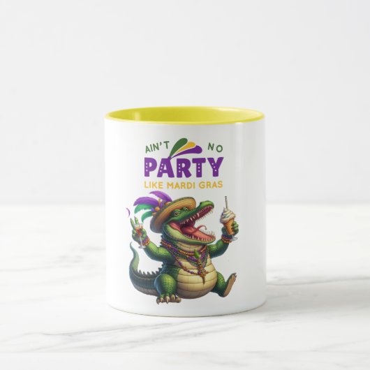 Happy Mardi Gras Alligator Tasse (Zentrum)