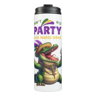Happy Mardi Gras Alligator Thermosbecher