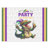Happy Mardi Gras Alligator Tischdecke (Vorderseite (Horizontal))