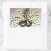 Happy Mardi Gras Bead Throws Feather Mask Stickers (Tasche)