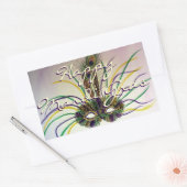 Happy Mardi Gras Bead Throws Feather Mask Stickers (Umschlag)