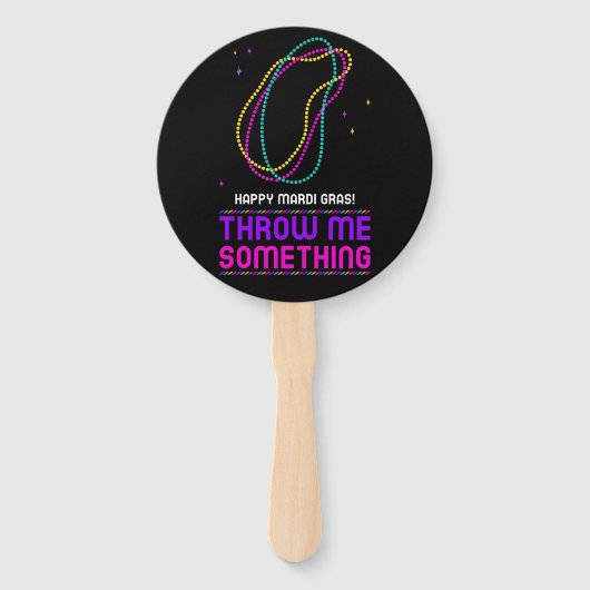Happy Mardi Gras Beads Fan Fächer (Vorderseite)