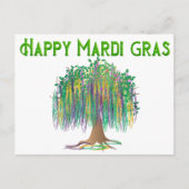 Happy Mardi Gras Beads Tree Postkarte (Vorderseite)