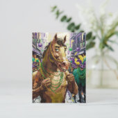 Happy Mardi Gras Brown Horse Postkarte (Stehend Vorderseite)