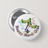 Happy Mardi Gras Button (Vorne & Hinten)