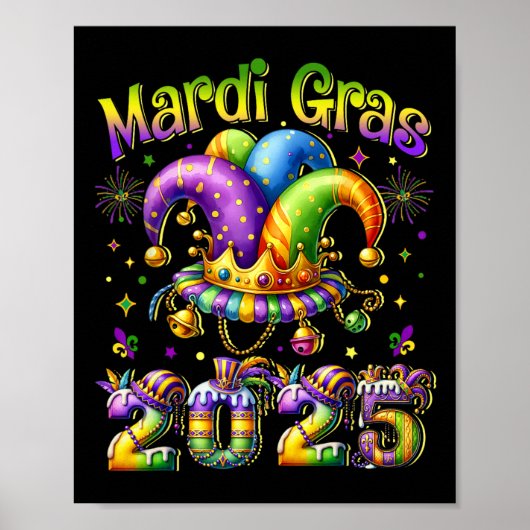 Happy Mardi Gras Carnival 2025 Mardi Gras Jester O Poster (Vorne)