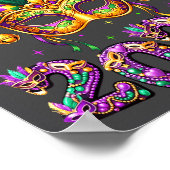 Happy Mardi Gras Carnival 2026 Jester Hat Men Wome Poster (Ecke)