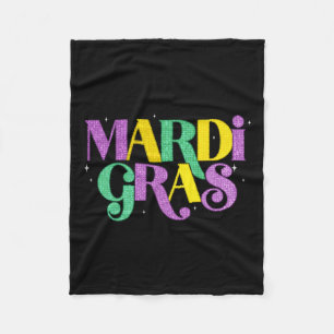 Happy Mardi Gras Carnival Fat Dienstag Lilie Fleecedecke