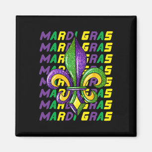 Happy Mardi Gras Carnival Fat Dienstag Lilie Magnet