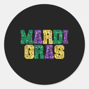 Happy Mardi Gras Carnival Fat Dienstag Lilie Runder Aufkleber