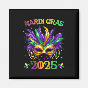 Happy Mardi Gras Carnival Mardi Gras Mask 2025 Jes Magnet