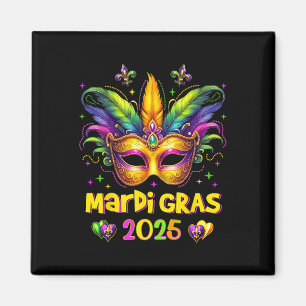 Happy Mardi Gras Carnival Mardi Gras Mask 2025 Jes Magnet