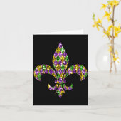 Happy Mardi Gras Carnival New Orleans Fleur De Lis Karte (Gelbe Blume)