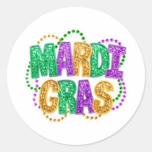 Happy Mardi Gras Fat Dienstag Karneval Festival Pa Runder Aufkleber