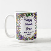 Happy Mardi Gras Feathered & Mask Kaffeetasse (Links)