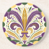 Happy Mardi Gras fleur-de-lis Getränkeuntersetzer (Vorne)