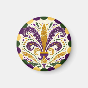 Happy Mardi Gras fleur-de-lis Magnet