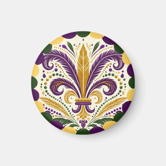 Happy Mardi Gras fleur-de-lis Magnet (Vorne)