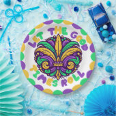 Happy Mardi Gras fleur-de-lis Pappteller (Party)