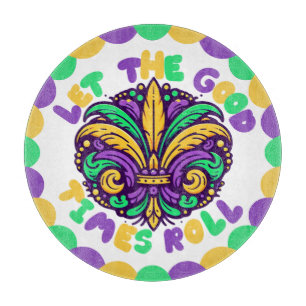 Happy Mardi Gras fleur-de-lis Schneidebrett