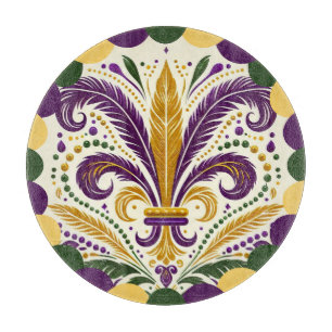 Happy Mardi Gras fleur-de-lis Schneidebrett