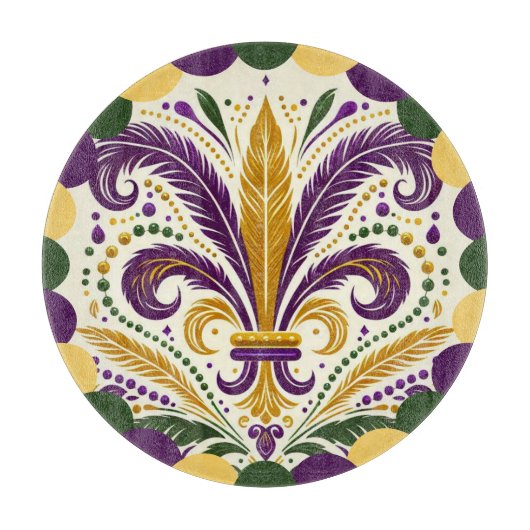 Happy Mardi Gras fleur-de-lis Schneidebrett (Vorderseite)