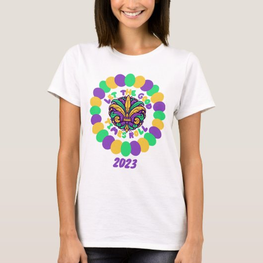 Happy Mardi Gras fleur-de-lis T-Shirt (Vorderseite)