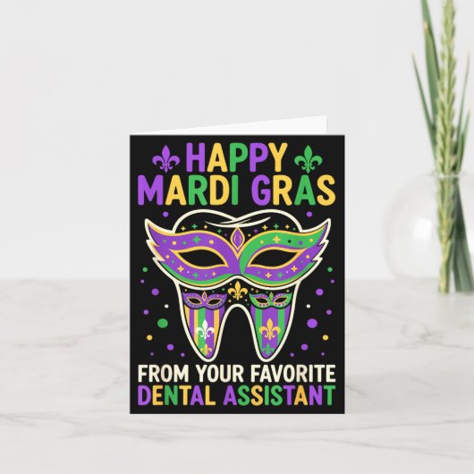 Happy Mardi Gras From Your Favorite Dental Istant  Karte (Vorderseite)