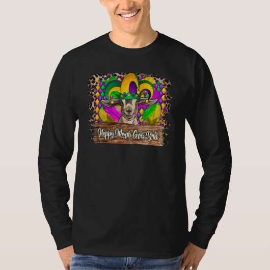 Happy Mardi Gras Goat Crawfish Leopard For Man Wom T-Shirt (Vorderseite)