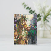 Happy Mardi Gras Horse Postkarte (Stehend Vorderseite)