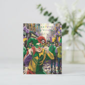 Happy Mardi Gras Jester Postkarte (Stehend Vorderseite)