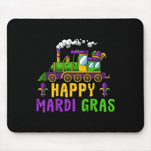 Happy Mardi Gras Jester Train Carnival Parade Teil Mousepad (Vorne)