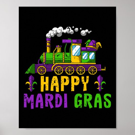Happy Mardi Gras Jester Train Carnival Parade Teil Poster (Vorne)