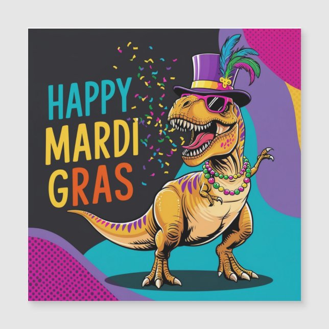Happy Mardi Gras Magnetkarte (Vorderseite)