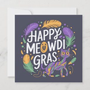 Happy Mardi gras Meowdi Einladung