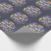 Happy Mardi gras Meowdi Geschenkpapier (Ecke)