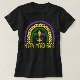 Happy Mardi Gras Niedlich Leopard Rainbow T-Shirt