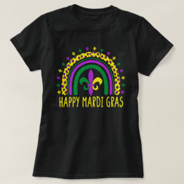 Happy Mardi Gras Niedlich Leopard Rainbow T-Shirt