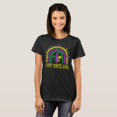 Happy Mardi Gras Niedlich Leopard Rainbow T-Shirt (Vorne ganz)