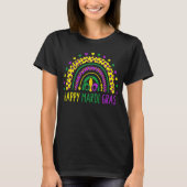 Happy Mardi Gras Niedlich Leopard Rainbow T-Shirt (Vorderseite)