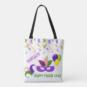 Happy Mardi Gras Party Celebration Colombina Mask Tasche (Rückseite)