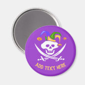 Happy Mardi Gras Pirate Magnet (Vorderseite/Rückseite)