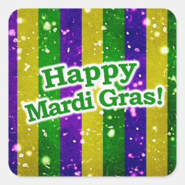 Happy Mardi Gras Poster Quadratischer Aufkleber