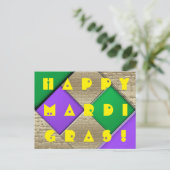 Happy Mardi Gras Postkarte (Stehend Vorderseite)
