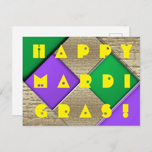 Happy Mardi Gras Postkarte (Vorne/Hinten)