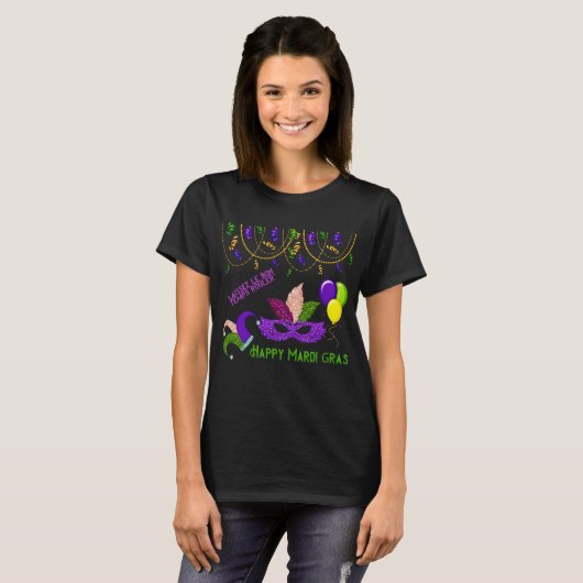 HAPPY MARDI GRAS T-Shirt (Vorne ganz)