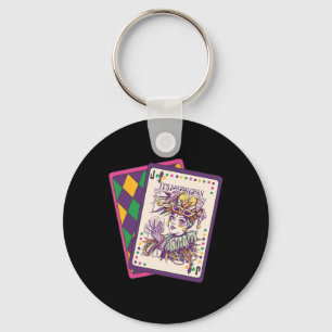 Happy Mardi Gras Tarot Card Louisiana Mardi Gras Q Schlüsselanhänger